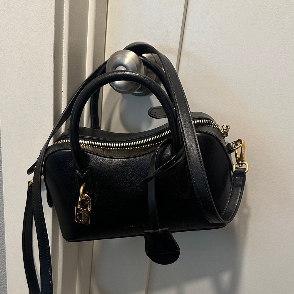 Stella McCartney Black Falabella Mini Tote with Gold Accents
